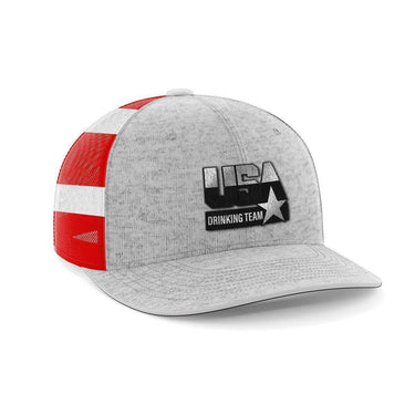 USA Drinking Team Patch Hat Hat Greater Half Heather Grey/Flag Black Leatherette